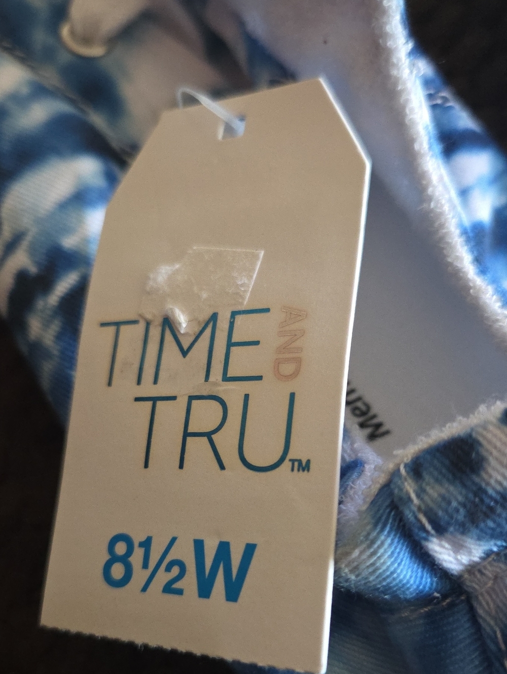 Time and Tru Blue Tie-Dye Womens 8.5 Wide Width Sneakers New - Picture 6 of 6